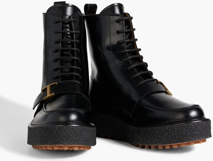 T Timeless lace-up glossed-leather platform ankle boots - Image 2
