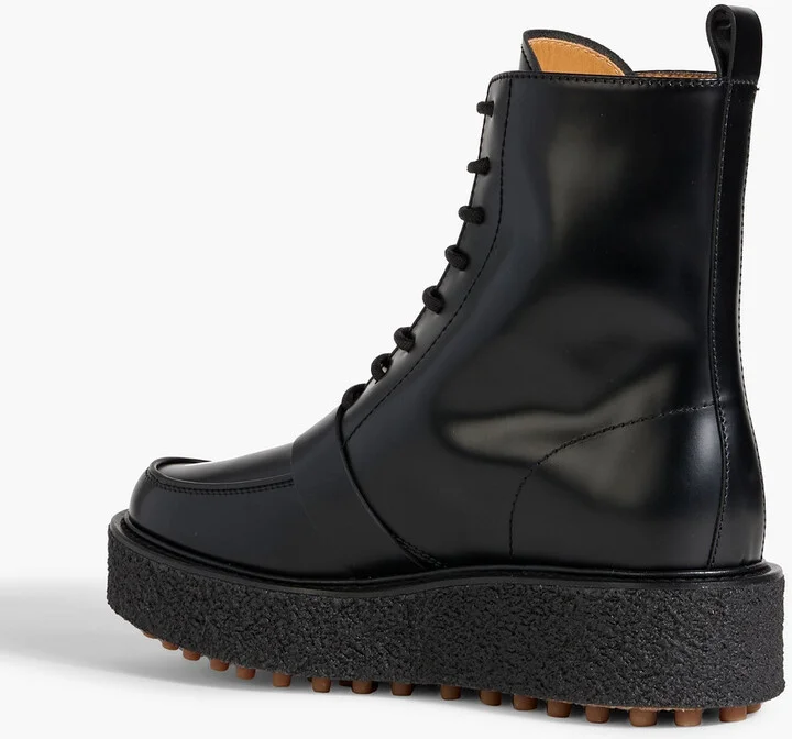 T Timeless lace-up glossed-leather platform ankle boots - Image 3