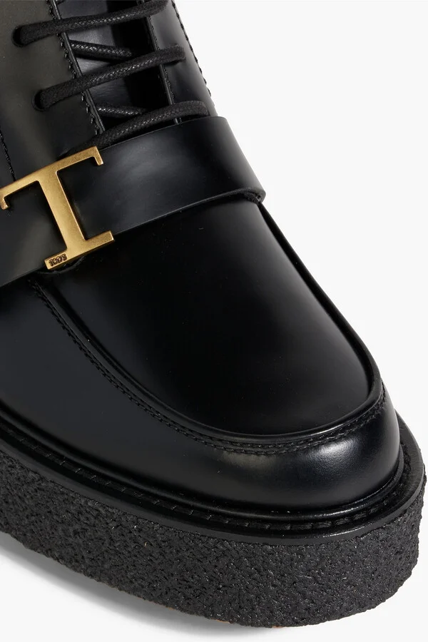 T Timeless lace-up glossed-leather platform ankle boots - Image 4
