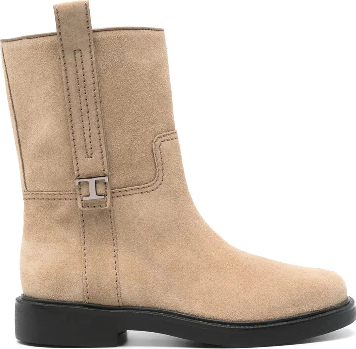 T Timeless-plaque boots