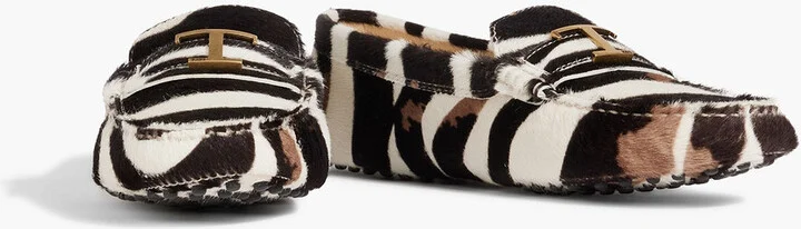 T Timeless zebra-print calf hair loafers - Image 2
