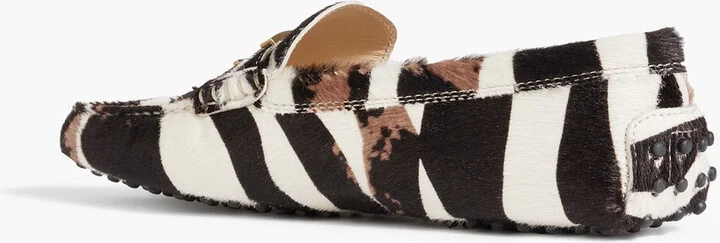 T Timeless zebra-print calf hair loafers - Image 3