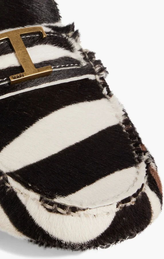 T Timeless zebra-print calf hair loafers - Image 4