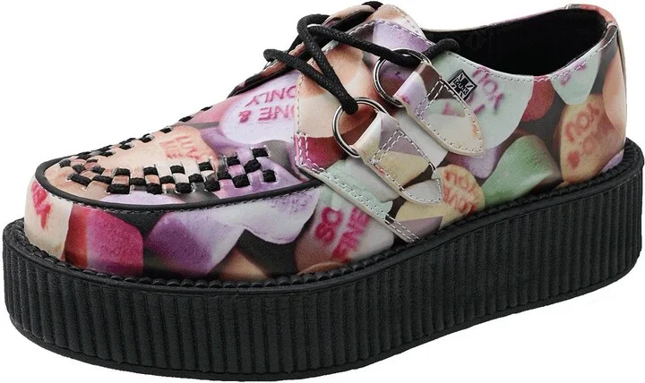 T.U.K. Women's Candy Hearts Print Creeper Oxford