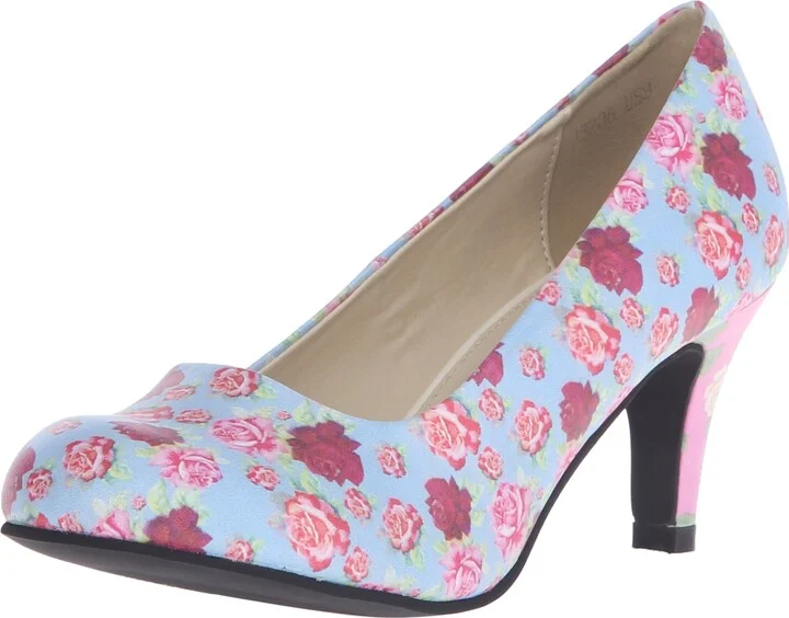 T.U.K.. Women's Floral Mix Anti-Pop Heel Dress Pump