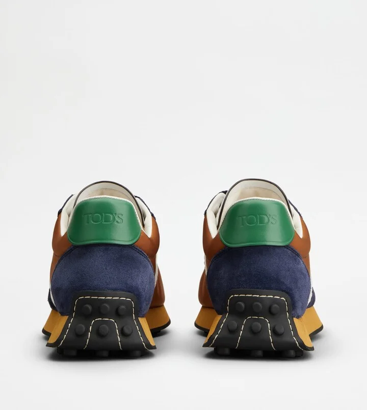 T Vintage Sneakers in Leather and Fabric - Image 3
