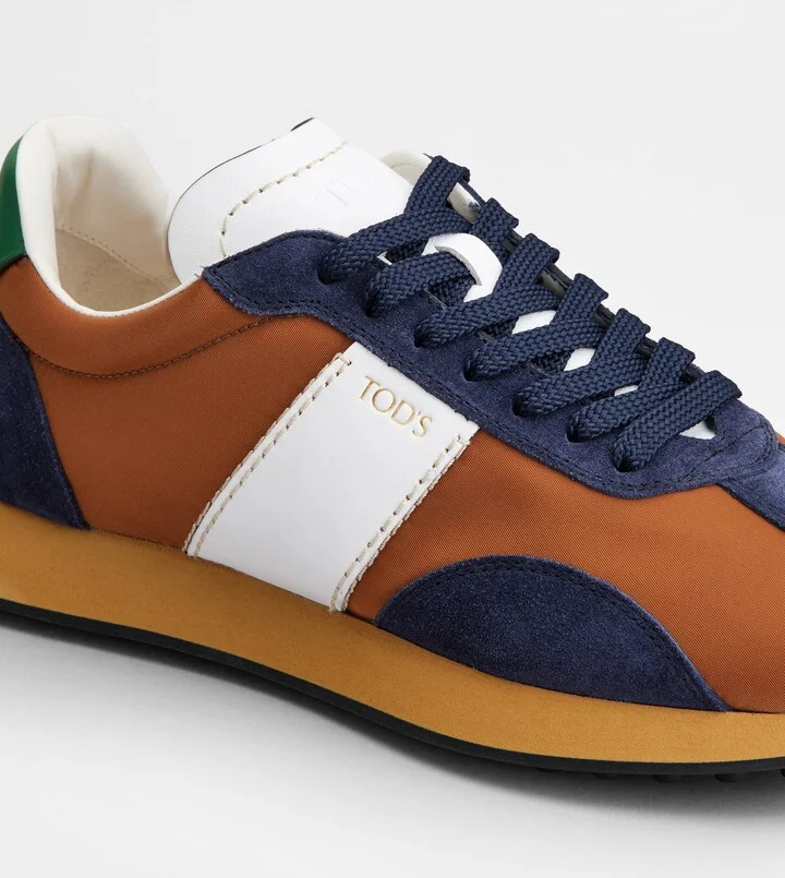 T Vintage Sneakers in Leather and Fabric - Image 5
