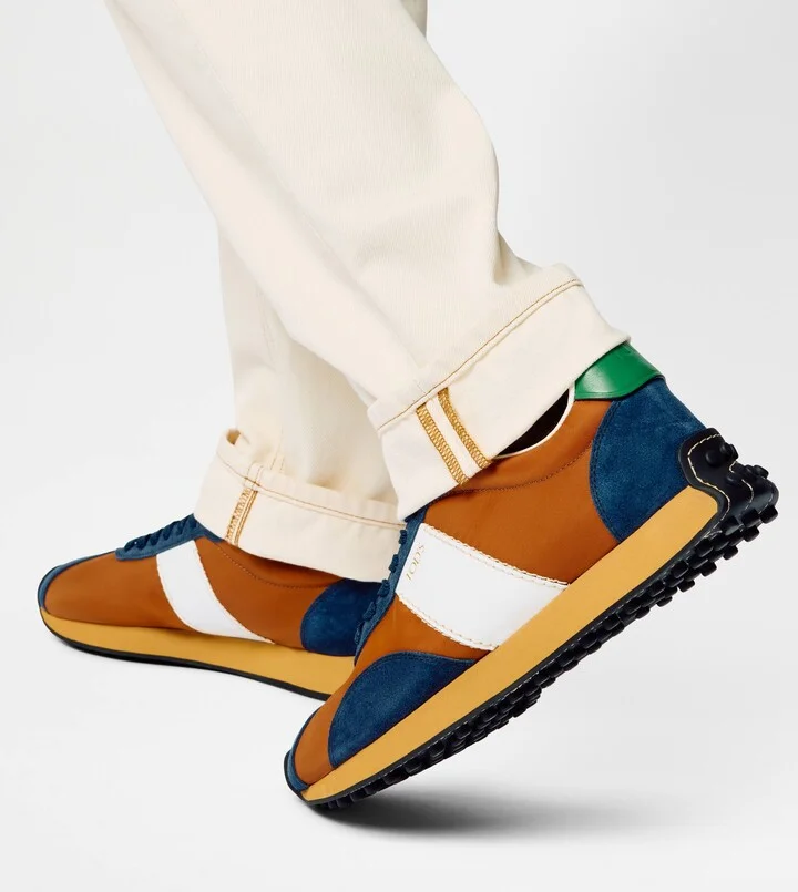 T Vintage Sneakers in Leather and Fabric - Image 6