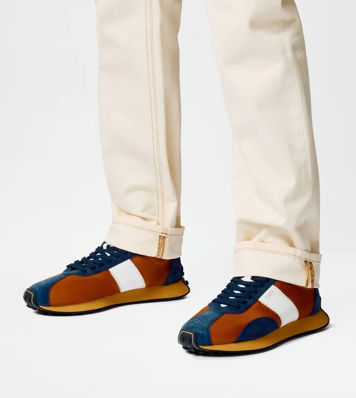 T Vintage Sneakers in Leather and Fabric - Image 7