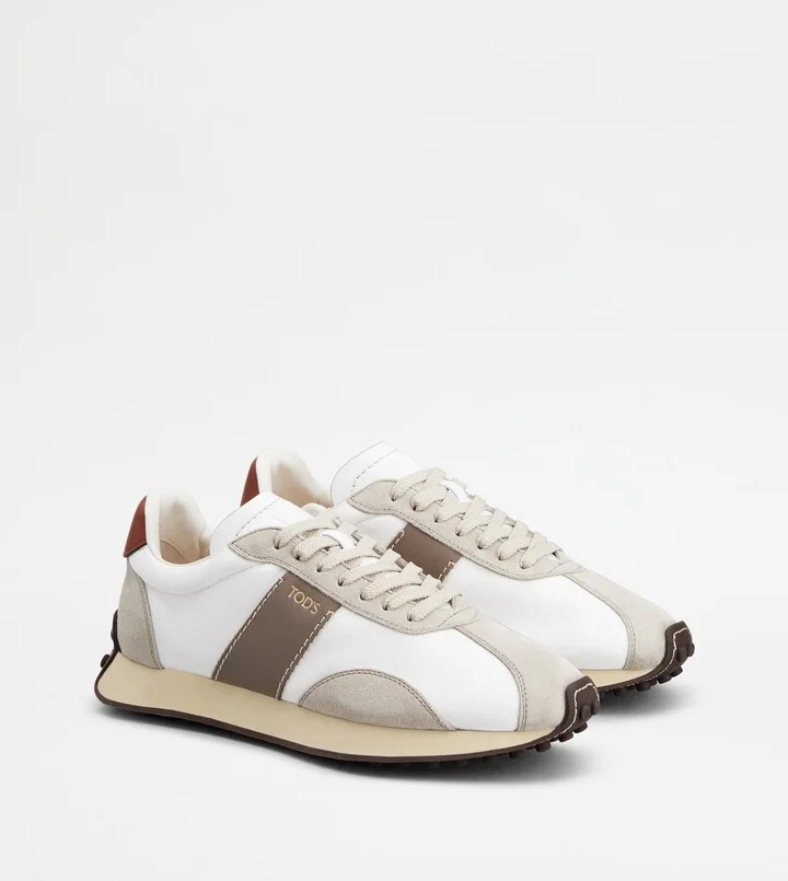 T Vintage Sneakers in Leather and Fabric - Image 2