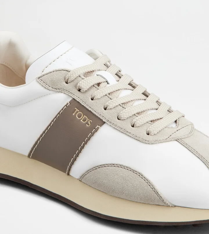 T Vintage Sneakers in Leather and Fabric - Image 5