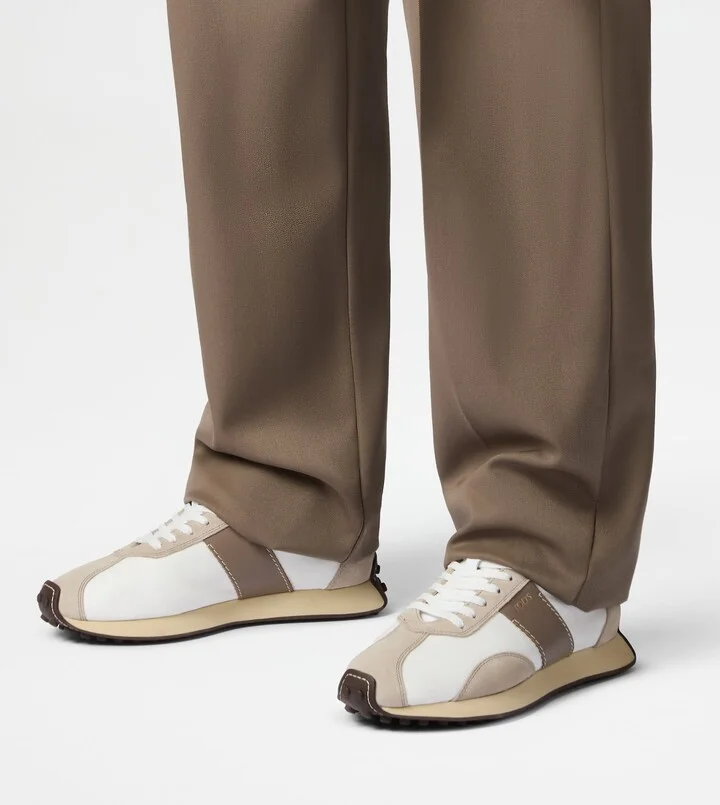 T Vintage Sneakers in Leather and Fabric - Image 6
