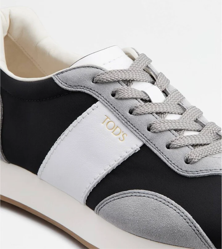 T Vintage Sneakers in Leather and Technical Fabric - Image 5