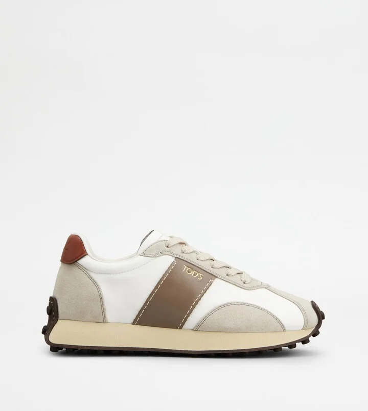T Vintage Sneakers in Leather and Technical Fabric