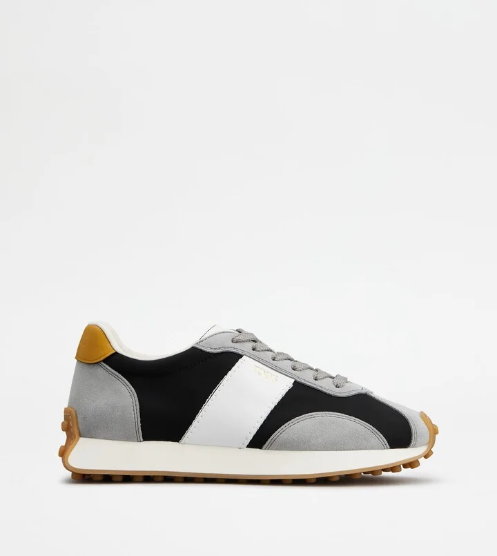 T Vintage Sneakers in Leather and Technical Fabric