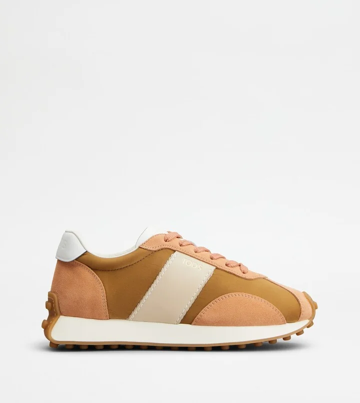 T Vintage Sneakers in Leather and Technical Fabric