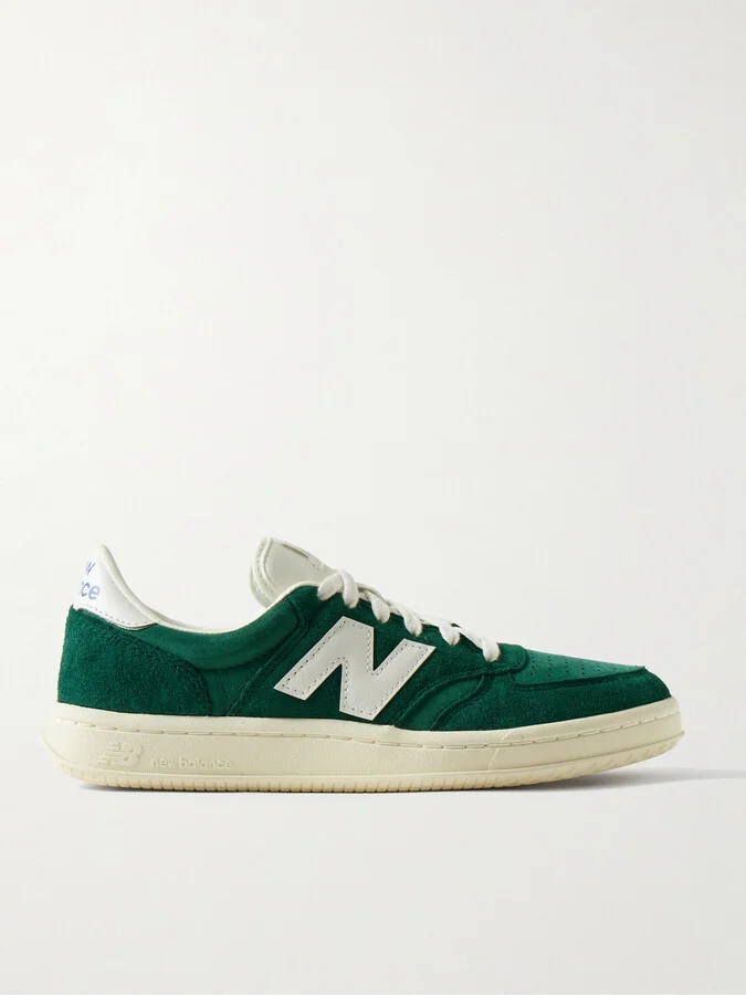T500 Leather-Trimmed Suede and Nubuck Sneakers