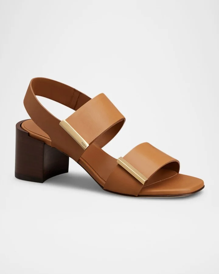 T55 Leather Double-Strap Sandals - Image 2