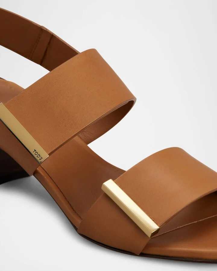T55 Leather Double-Strap Sandals - Image 3