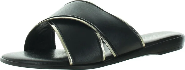 Tab-Italy Womens Faux Suede Flat Slide Sandals