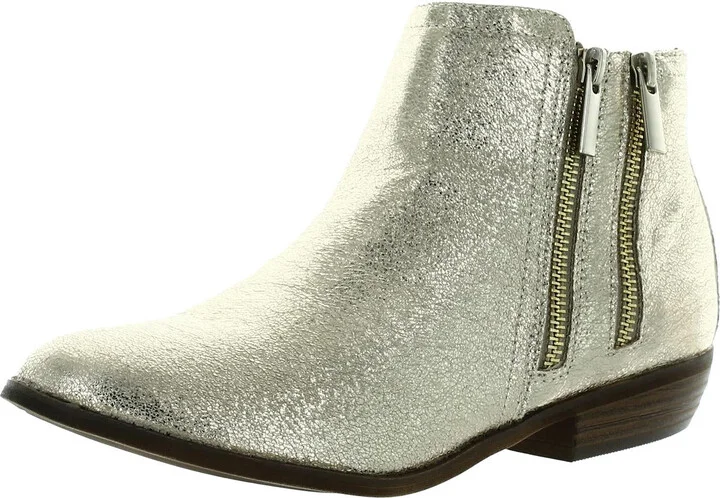 Tabara Womens Metallic Double Zipper Ankle Boots