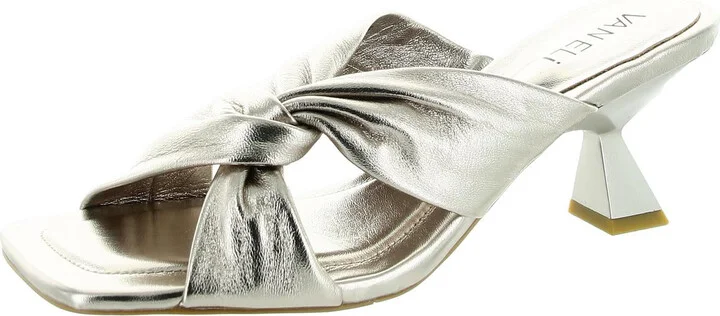 Taber Womens Criss-Cross Metallic Heels