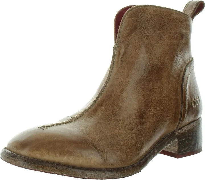 Tabitha Womens Zipper Leather Ankle Boots