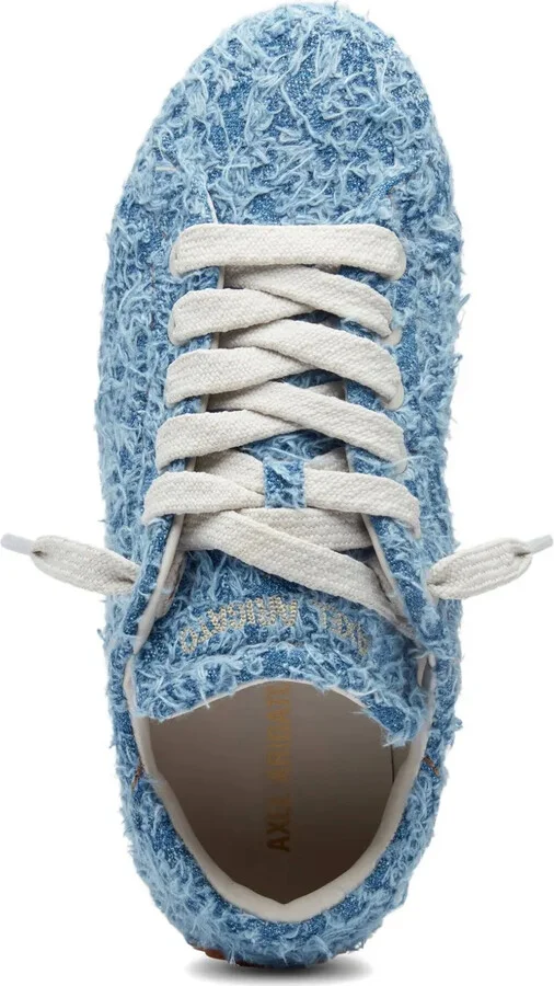 Tact frayed-denim lace-up sneakers - Image 5