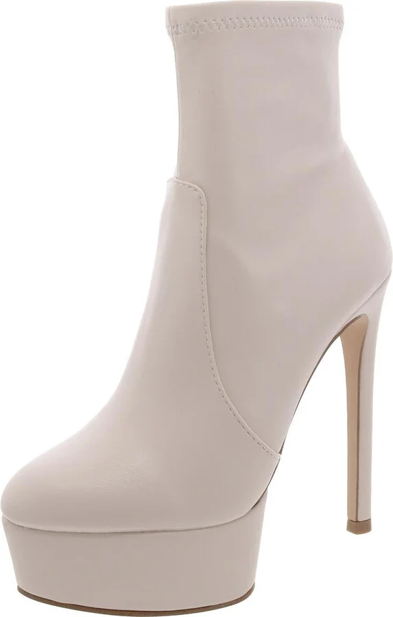 Tactical Womens Faux Leather Stiletto Ankle Boots