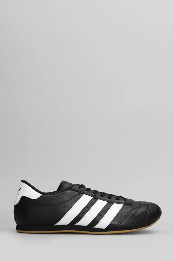 Taekwondo Lace Sneakers In Black Leather