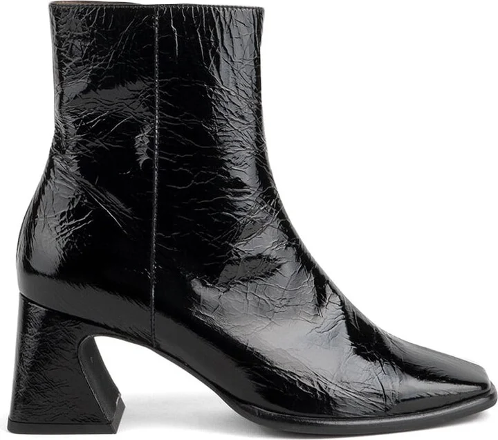 Taffy Patent Leather Heeled Boot-Black - Image 3