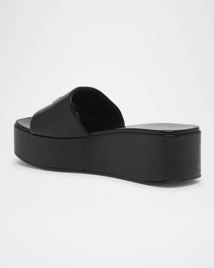 Tag Platform Lambskin Leather Mules - Image 5