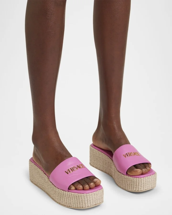 Tag Platform Lambskin Leather Mules - Image 3