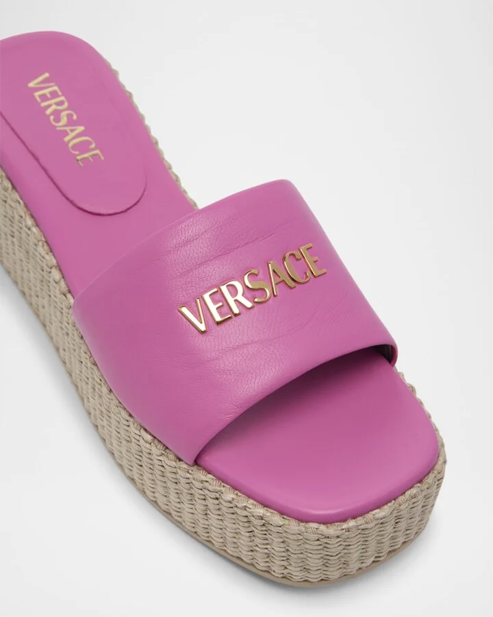 Tag Platform Lambskin Leather Mules - Image 4