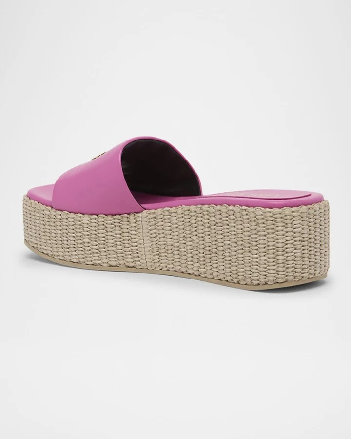 Tag Platform Lambskin Leather Mules - Image 5