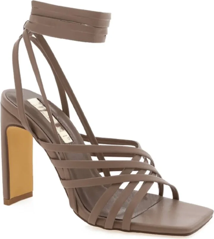 Tahana Taupe Strappy Heel In Pecan