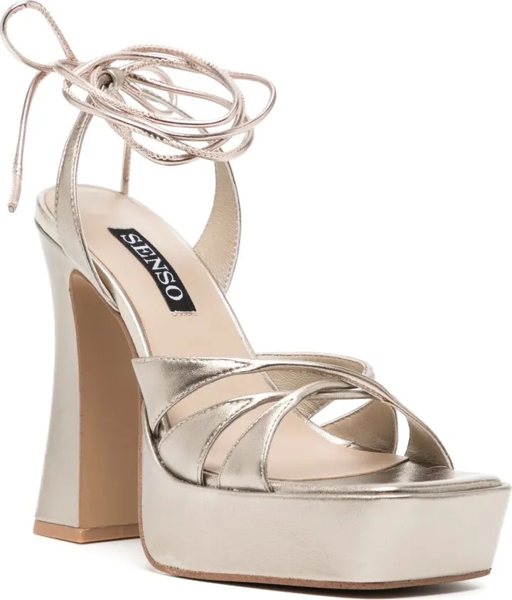 Tahlia 135mm metallic-leather sandals - Image 2