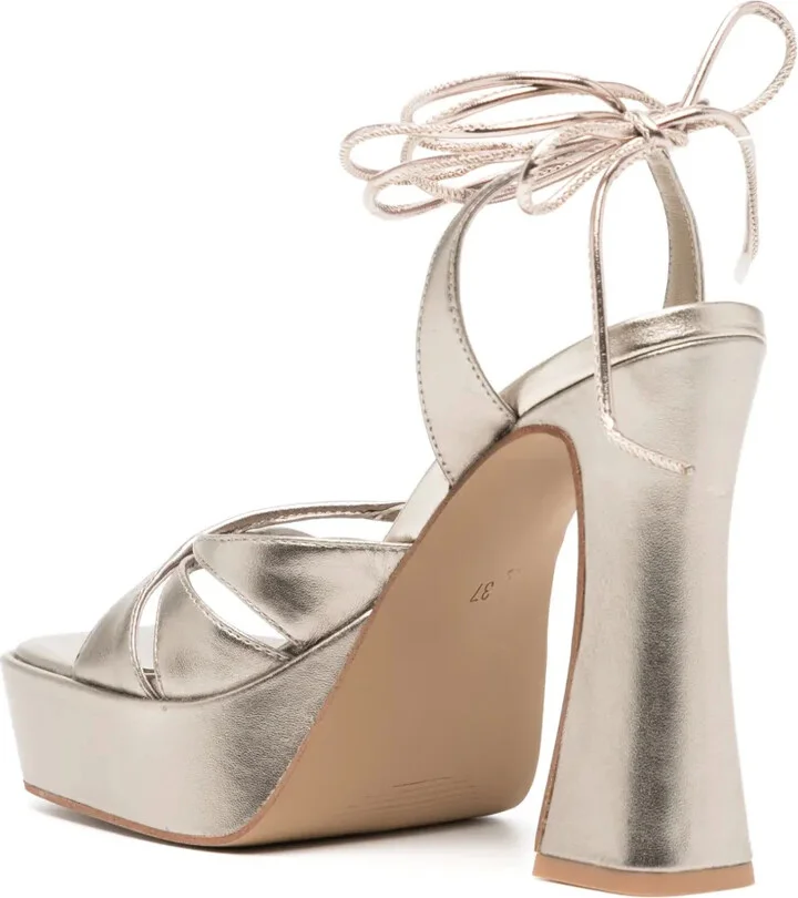 Tahlia 135mm metallic-leather sandals - Image 3
