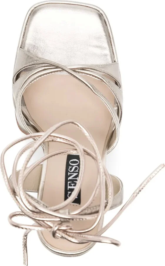 Tahlia 135mm metallic-leather sandals - Image 4