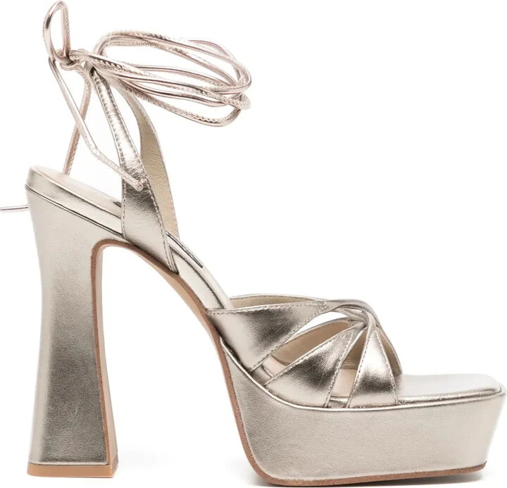 Tahlia 135mm metallic-leather sandals