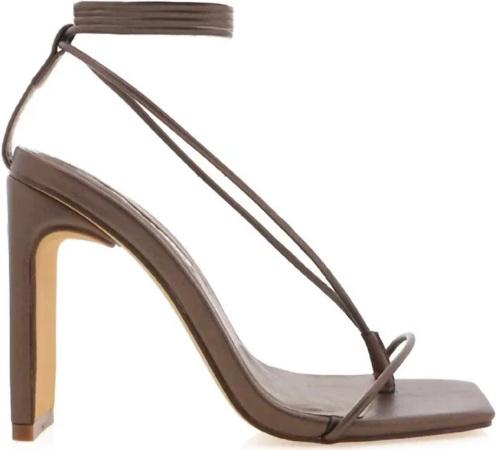 Tala Heel Lace Sandal In Bronz In Bronze