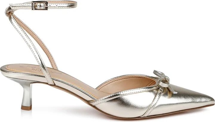 Talasia Ankle Strap Pointed Toe Kitten Heel Pump - Image 3