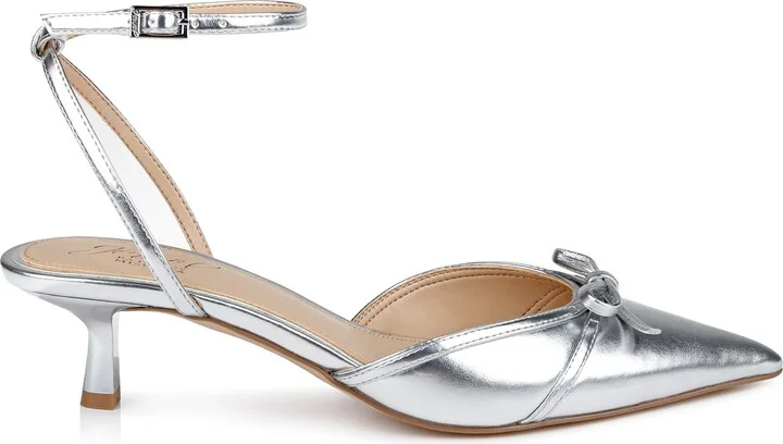 Talasia Ankle Strap Pointed Toe Kitten Heel Pump - Image 10