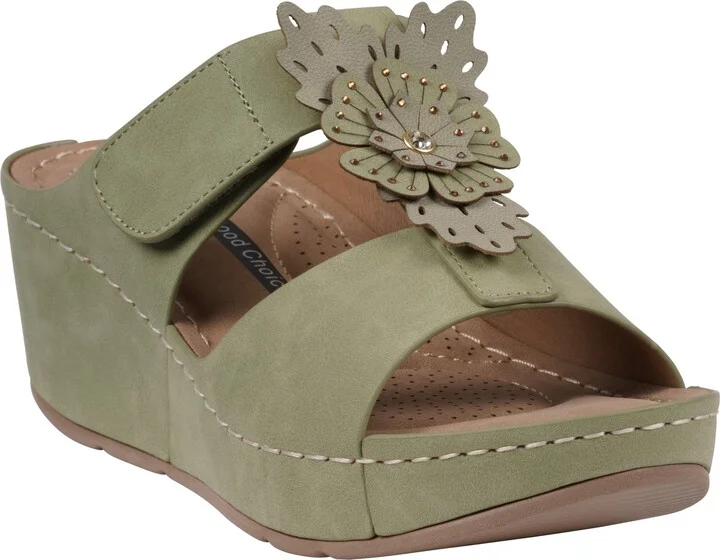 Talia Flower Wedge Sandal