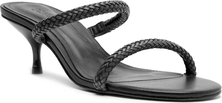 Taliah Woven Strap Kitten Heel Slide Sandal
