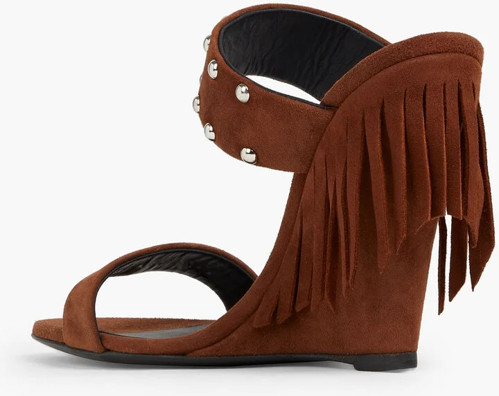 Taline fringed studded suede mules - Image 3