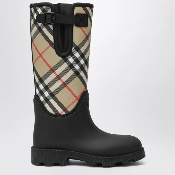 Tall black Marsh Stamp rubber boots