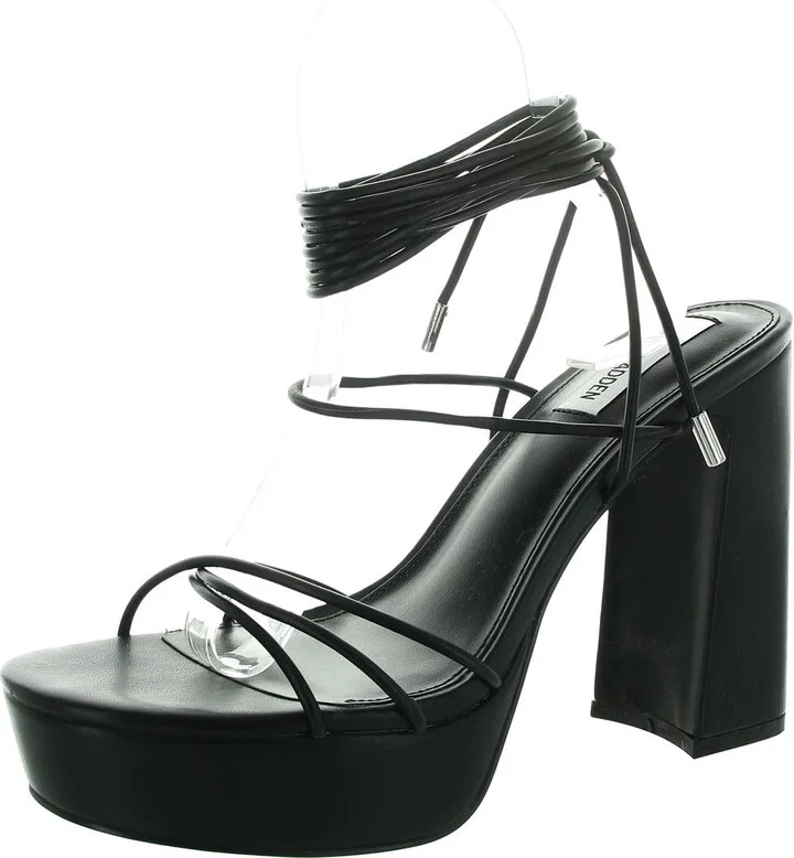 Tallulah Womens Embossed Faux Leather Lace-Up