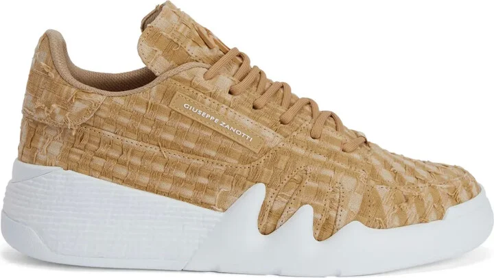Talon distressed-jacquard sneakers