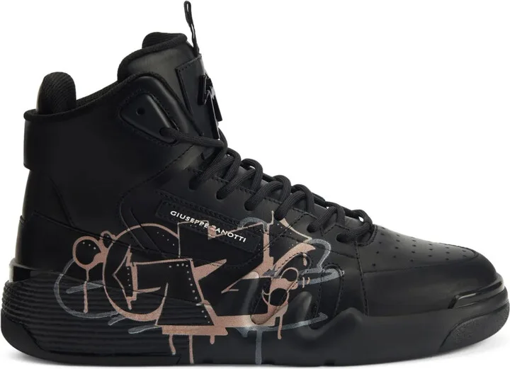 Talon graffiti-print leather sneakers